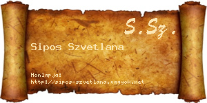 Sipos Szvetlana névjegykártya
