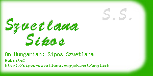 szvetlana sipos business card